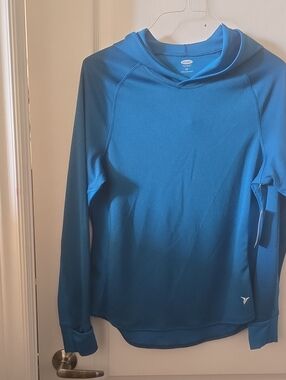 Brand New - Old Navy Teal Blue Hooded Performance Top Size L